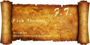 Fick Tirzusz névjegykártya